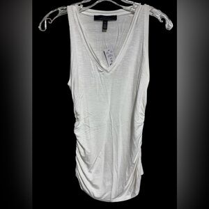 NWT - White House Black Market Sleeveless V-Neck Tank With Ruched Sides
